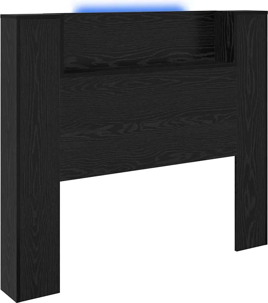 vidaXL Tăblie cap Stejar Negru 120 x 15 x 103,5 cm Lemn compozit