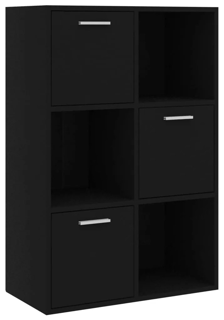 801135 vidaXL Dulap de depozitare, negru, 60 x 29,5 x 90 cm, lemn prelucrat