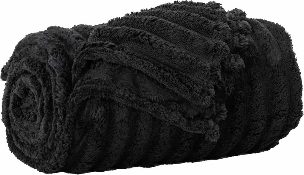 vidaXL Pătura de aruncat Negru 200 x 150 cm Molton