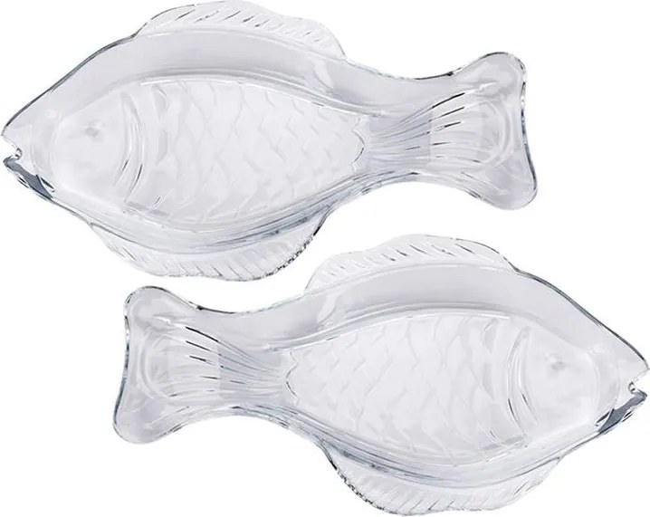 decoDoma Set farfurii de sticlă PEŞTE 2 buc.