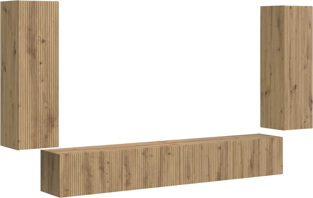 vidaXL Set Dulap pentru Televizor Montat pe Perete 4 pcs Lemn compozit