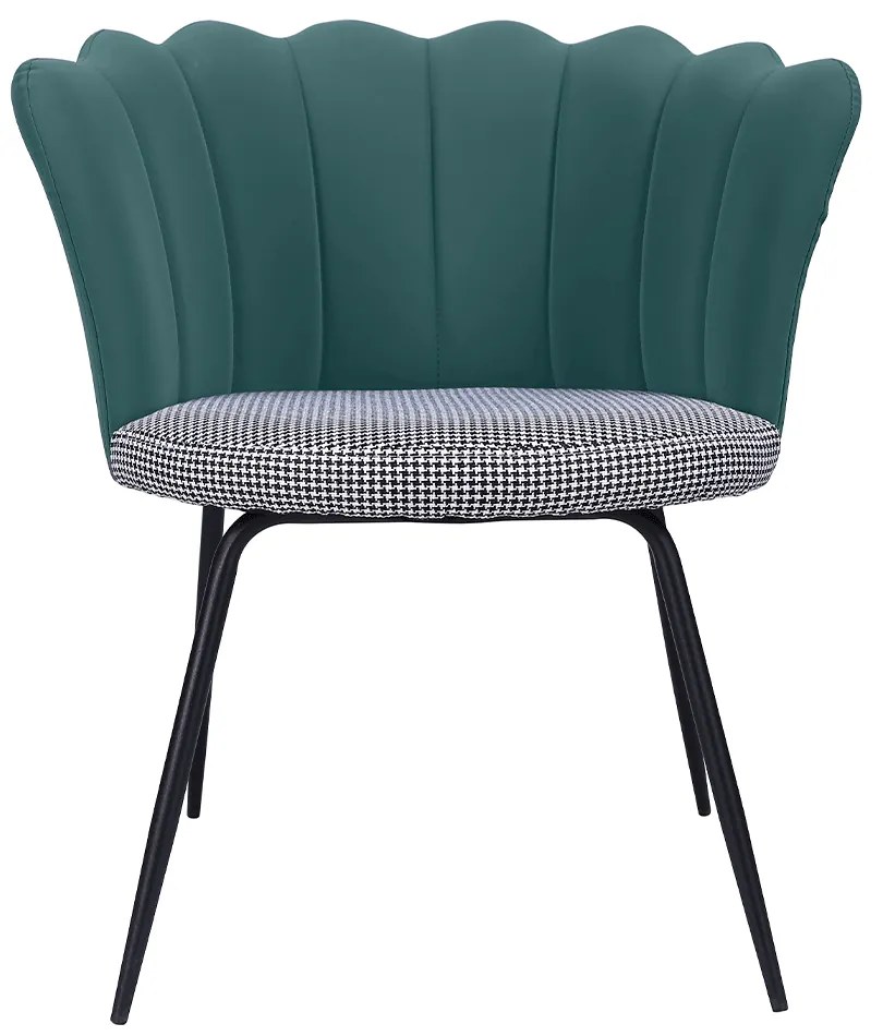 Fotoliu design, Art-deco, verde / model, piele ecologică / ţesătură, NELIN
