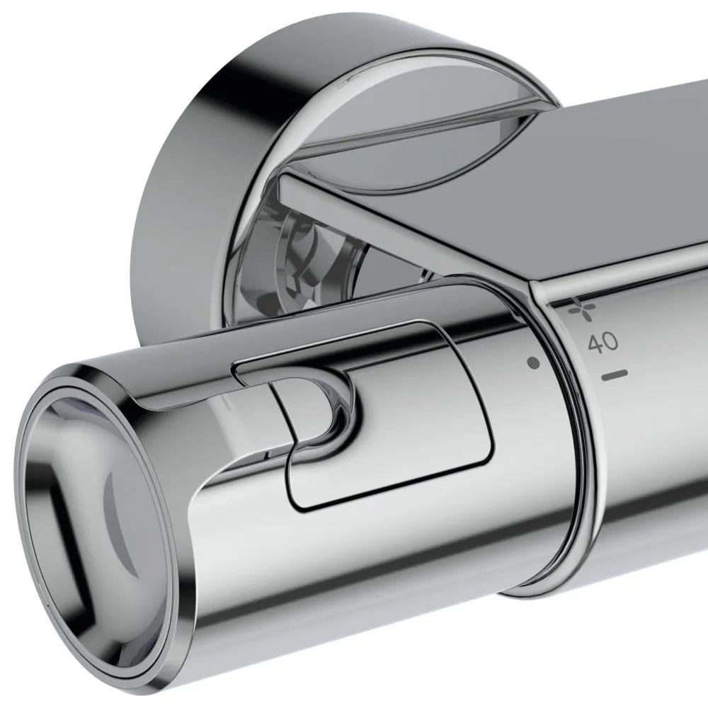 Coloana de dus cu baterie termostatata si etajera Ideal Standard Ceratherm T50 crom lucios