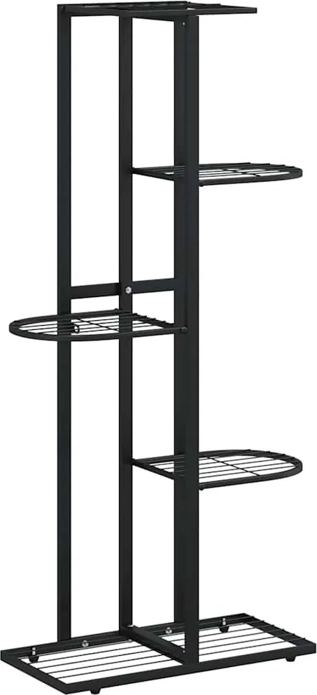 vidaXL Suport pentru flori cu 5 niveluri, negru, 43x22x98 cm, metal