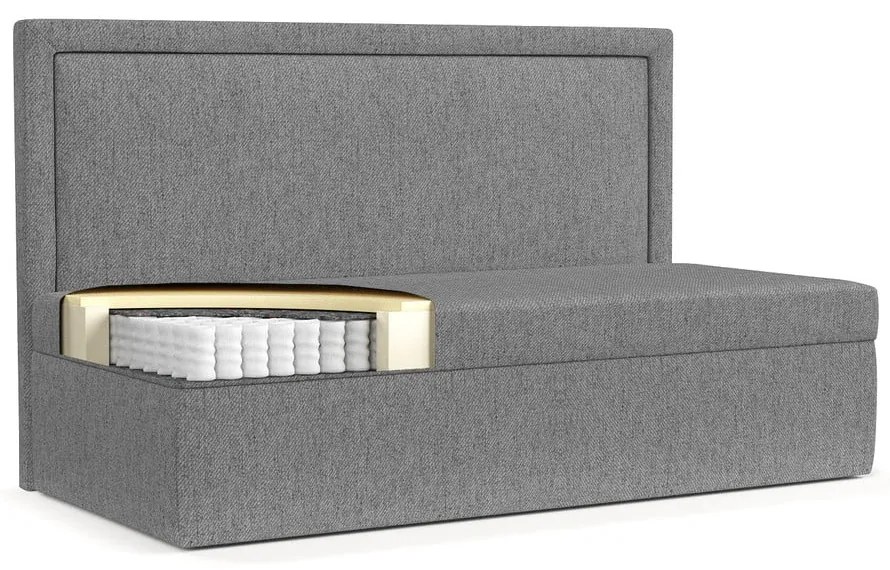 Pat gri tapițat 80x200 cm Scala – Maison de Rêve