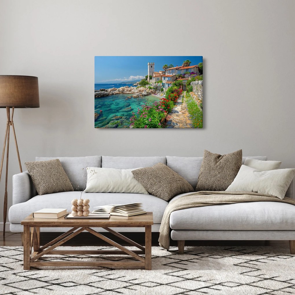 Tablou - Sat pitoresc de coastă (90x60 cm)