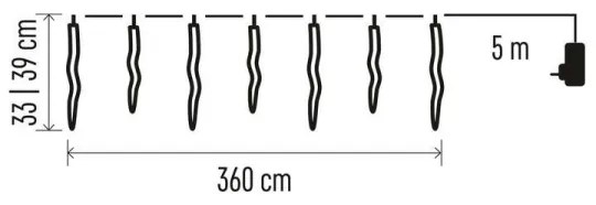 Instalație LED de Crăciun de exterior 60xLED/8,6m IP44
