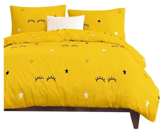 Lenjerie de pat pentru copii galbenă pentru pat de o persoană 140x200 cm Dide – Mijolnir