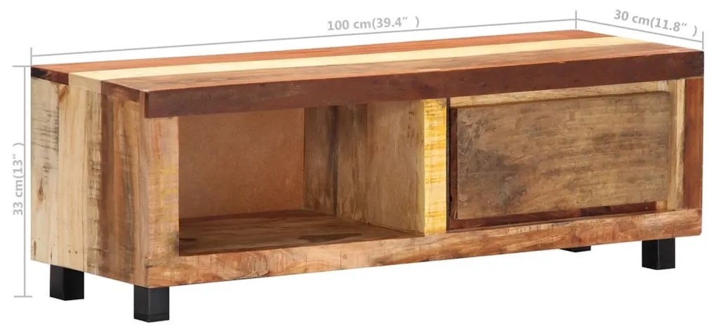 Comoda TV, 100 x 30 x 33 cm, lemn masiv reciclat 1, 100 x 30 x 33 cm