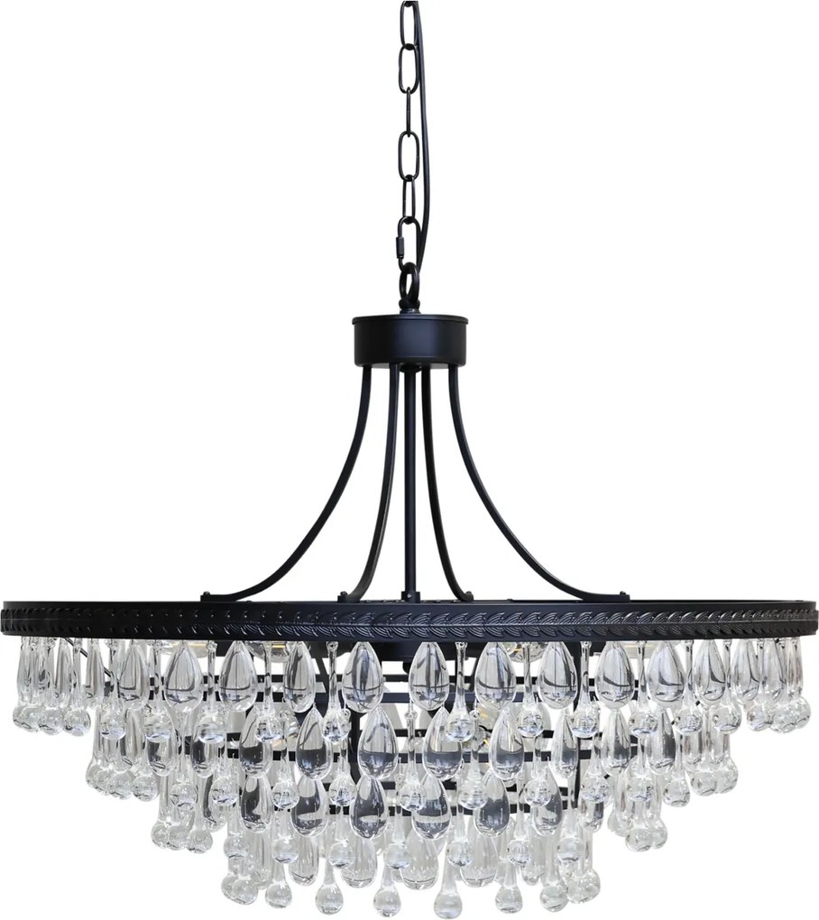Candelabru din sticlă, cu piese în formă de picătură, 9 surse de lumină, "Versailles"