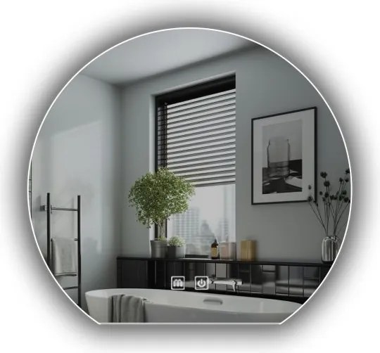 IREDA Oglindă de baie cu iluminare LED, rotundă, 50 cm
