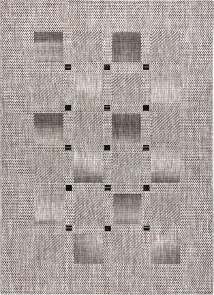 Covor sisal Floorlux 20079 Pătrat argintiu si negru - SECUNDAR-COTATI PRODUSUL