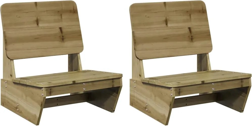 vidaXL Scaune de grădină 2 buc 60x64x70,5 cm Lemn impregnat de pin