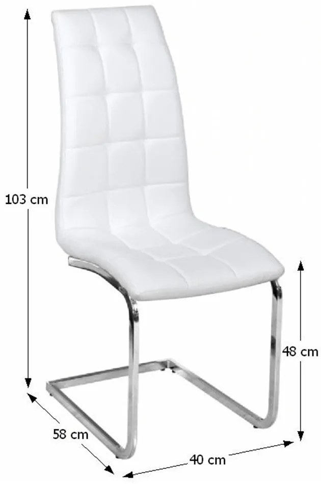 Scaun de sufragerie Cli (alb + Crom). 794748