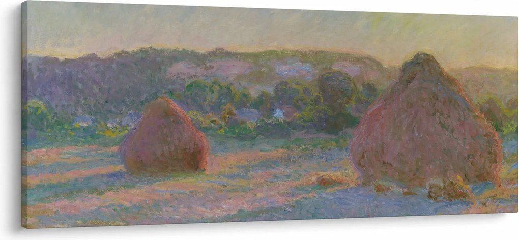 Tablou - Claude Monet, Stacks of Wheat (End of Summer) , reproducere (120x50 cm)
