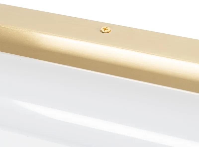 Aplică de perete alb cu auriu cu LED în 3 trepte reglabil IP44 - Yordi