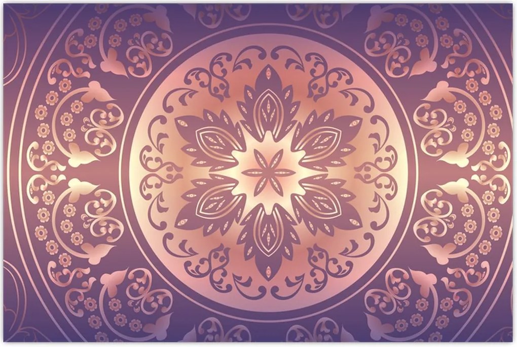 Tablou - Mandala pe gradient violet (90x60 cm)