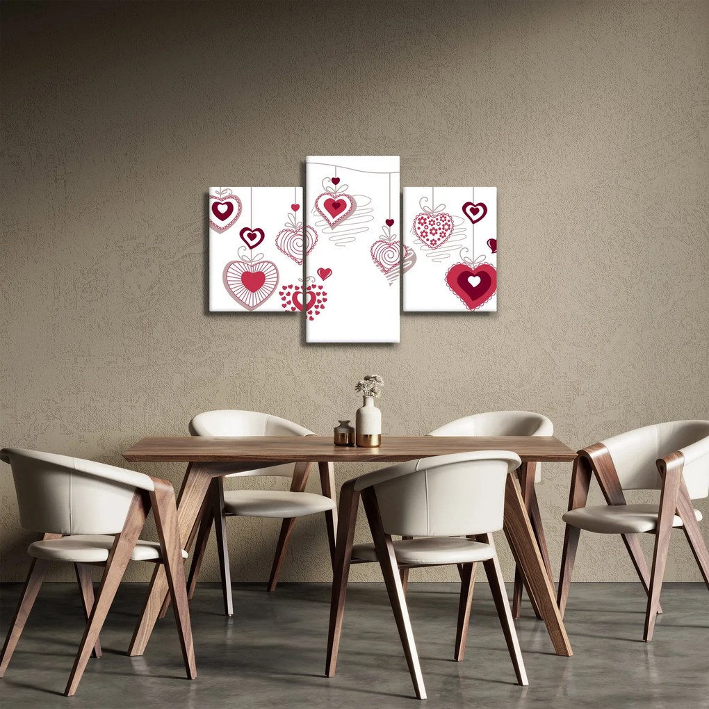 Tablou cu inimiore pictate (90x60 cm)
