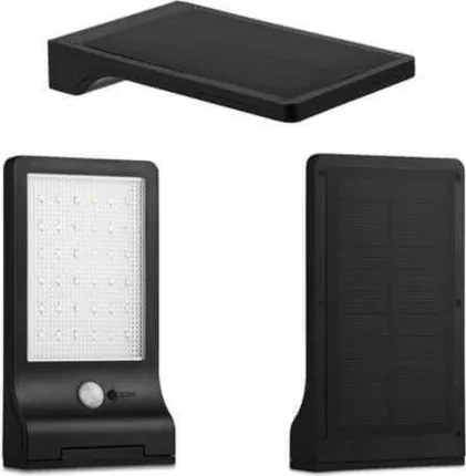 HÖFFTECH - Lampă solară de perete cu LED și senzor, 3,7V, 2200 mAh, IP44