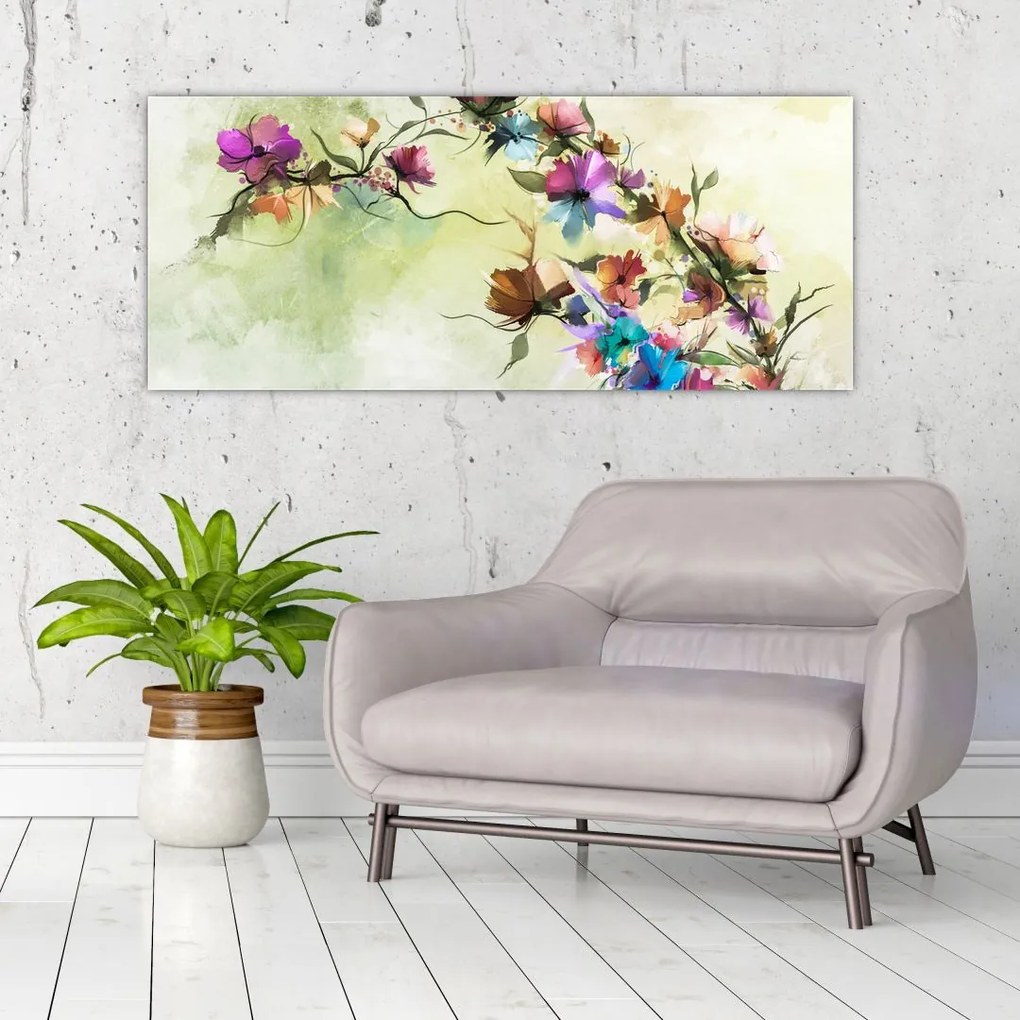 Tablou - Pictua cu flori (120x50 cm)