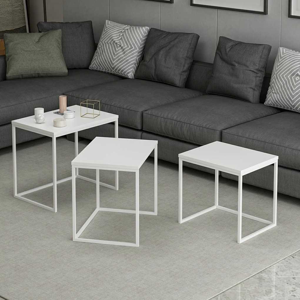Set măsuțe de cafea Evita (Alb). 1072990