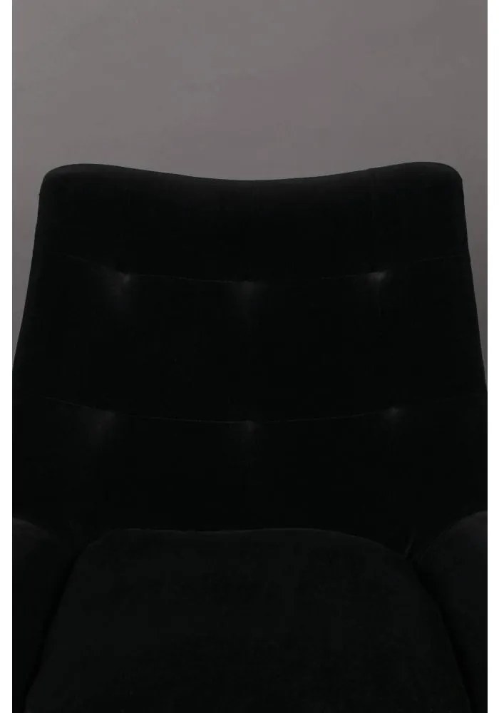 Fotoliu catifea neagra Lounge Chair Glodis Nero