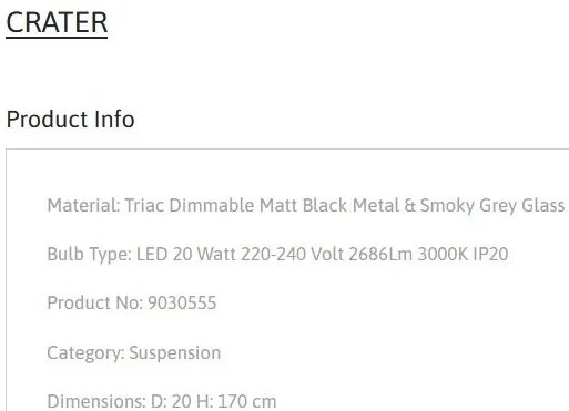 Pendul, Lustra LED design modern decorativ CRATER
