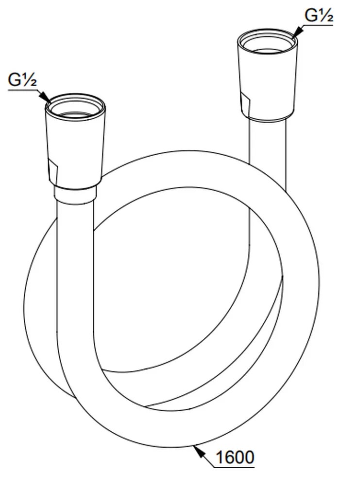 Furtun de dus Suparaflex 160 cm, alb crom Alb/Crom