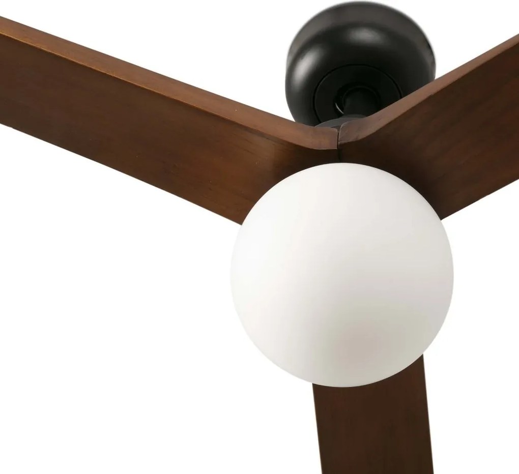 Lustra cu Ventilator aplicat tavan cu telecomanda KLIM L 150cm, negru/ nuc