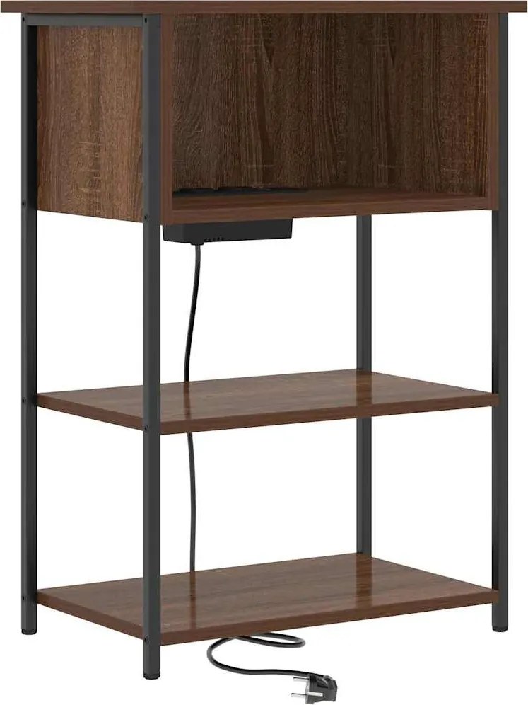 vidaXL Dulap de noapte Stejar închis 55 x 31 x 76 cm Lemn compozit