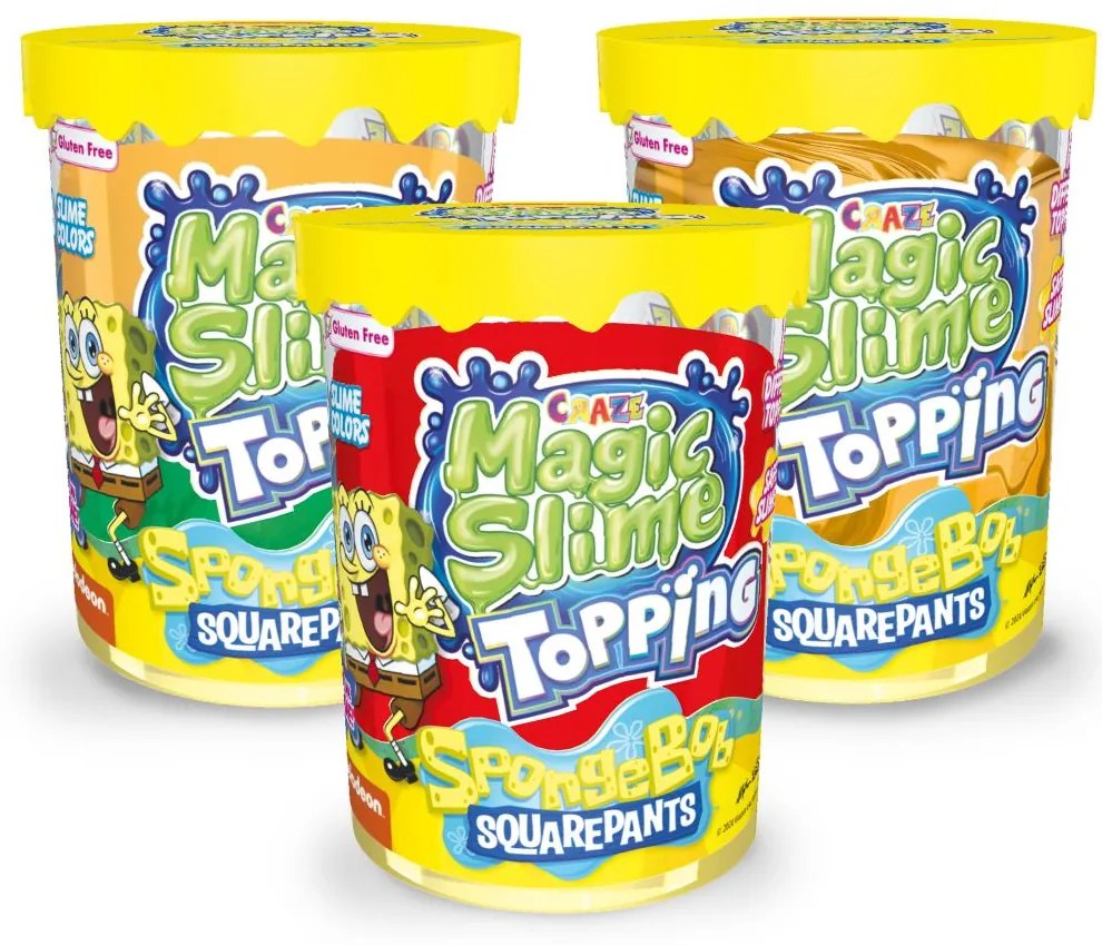 SLIME MAGIC SPONGEBOB 70 ML CU SCLIPICI SI TOPPING MODELE ASORTATE - CRAZE (CRZ54185)