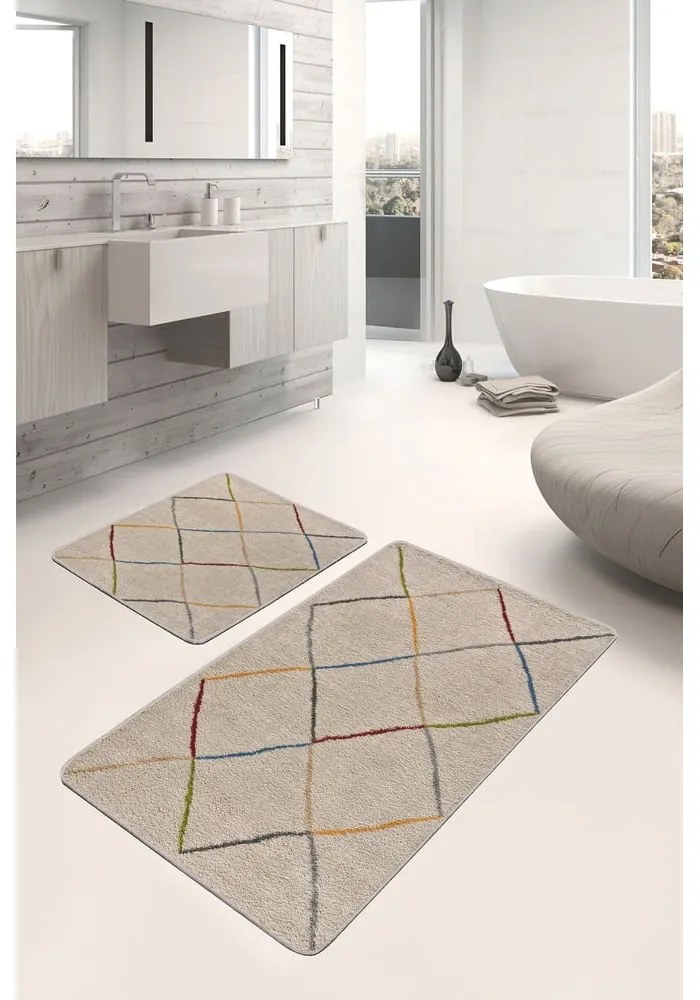 Covorașe de baie bej 2 buc. 60x100 cm – Mila Home