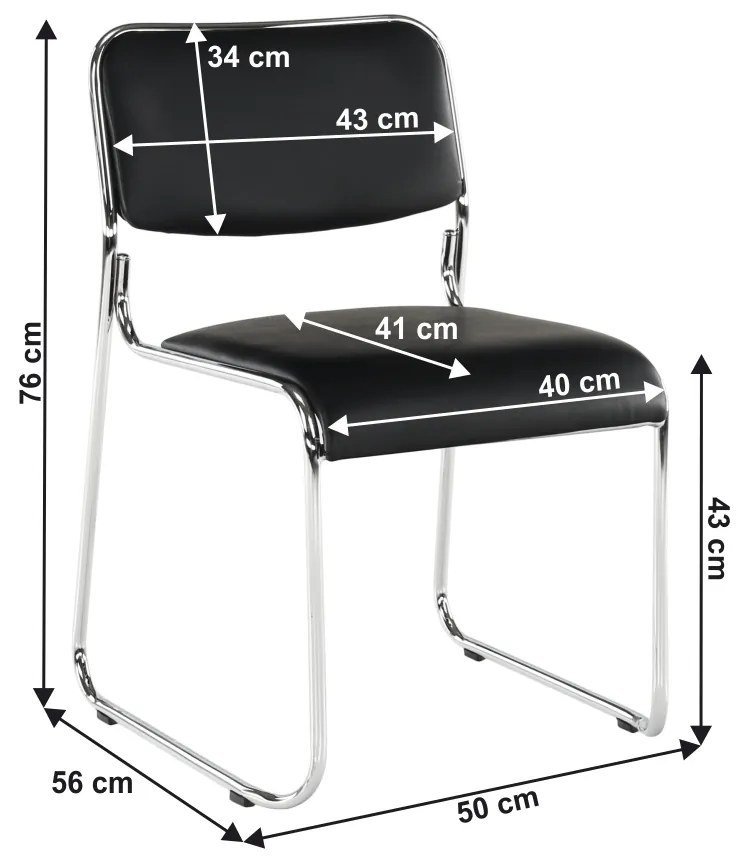 Scaun conferinta, piele ecologica neagra, BULUT