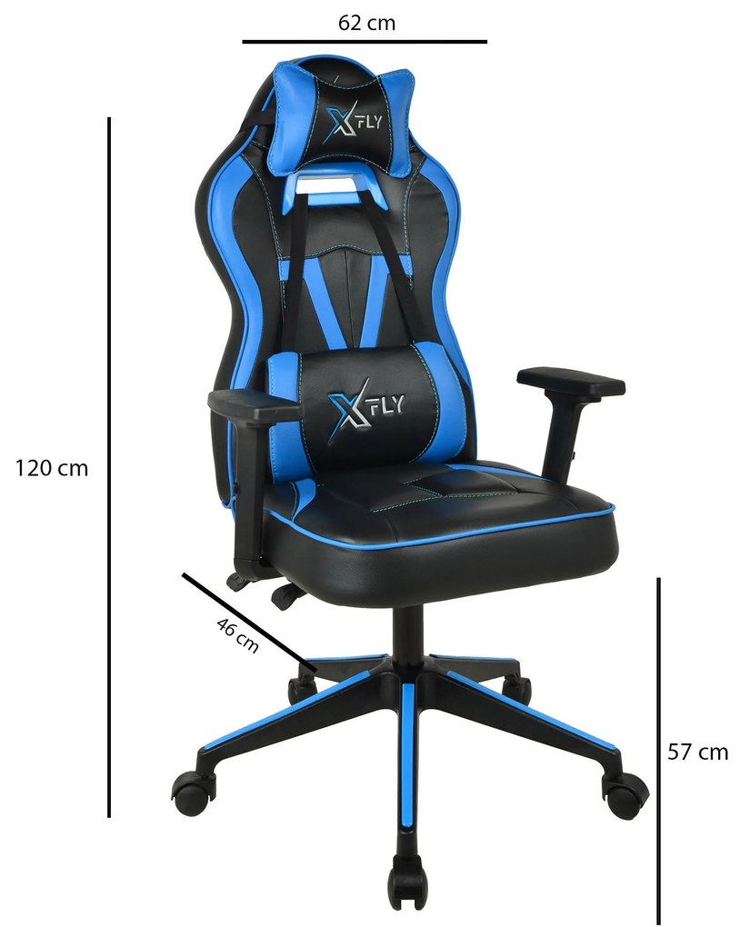 Fotoliu de birou gaming Vamivo 4 (albastru + negru) . 1093824