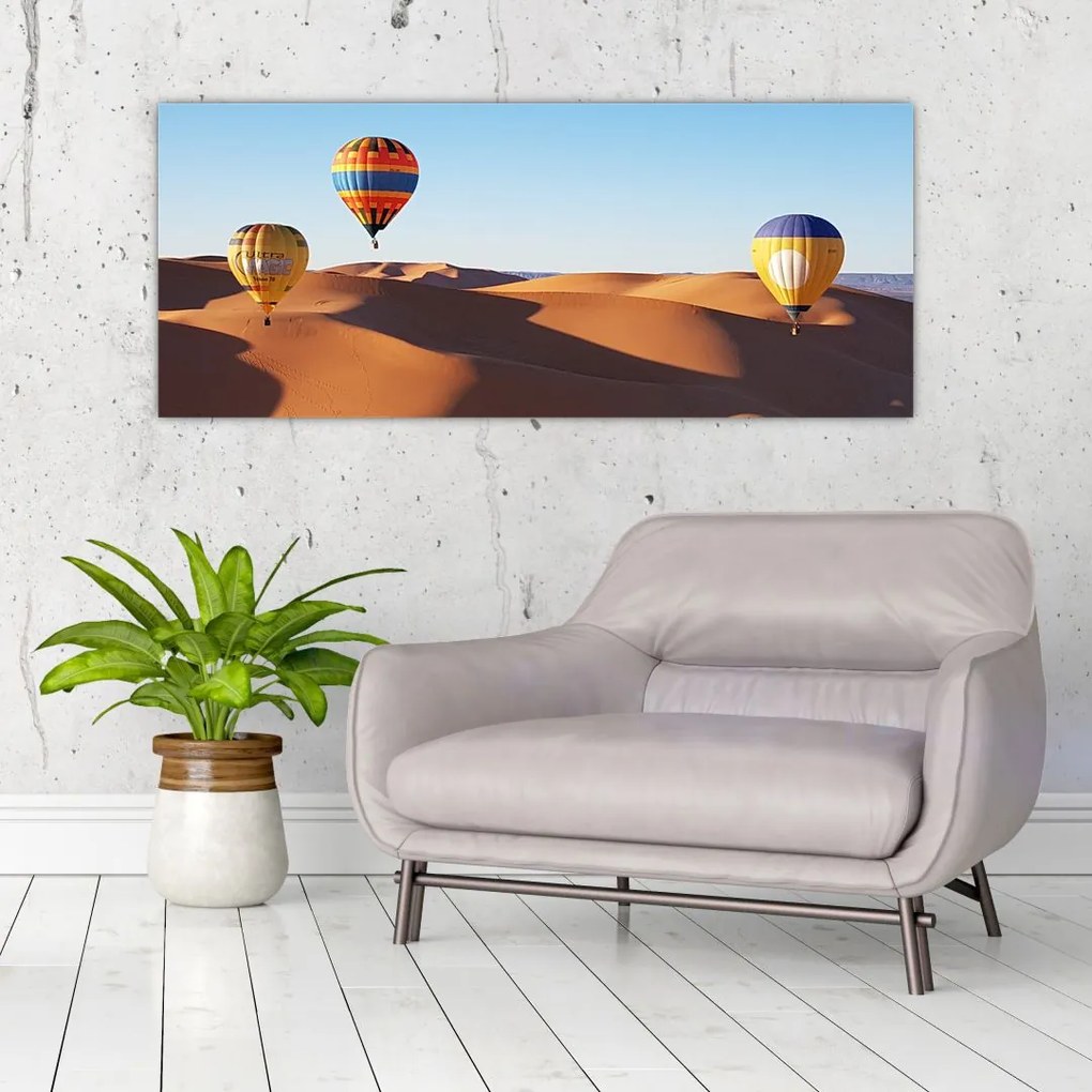 Tablou - baloane zburătoare în deșert (120x50 cm)