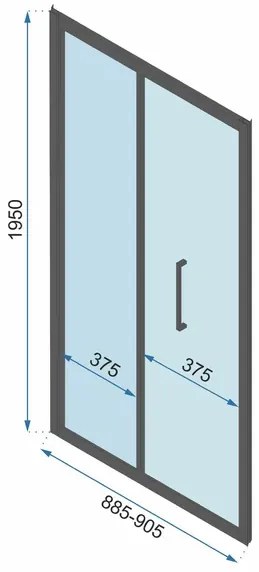 Paravan de dus tip Walk-in Rea Rapid Fold 90x195 cm profil auriu