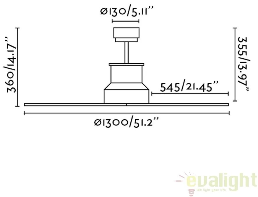 Ventilator cu telecomanda IP44 WINCHE maro 33481