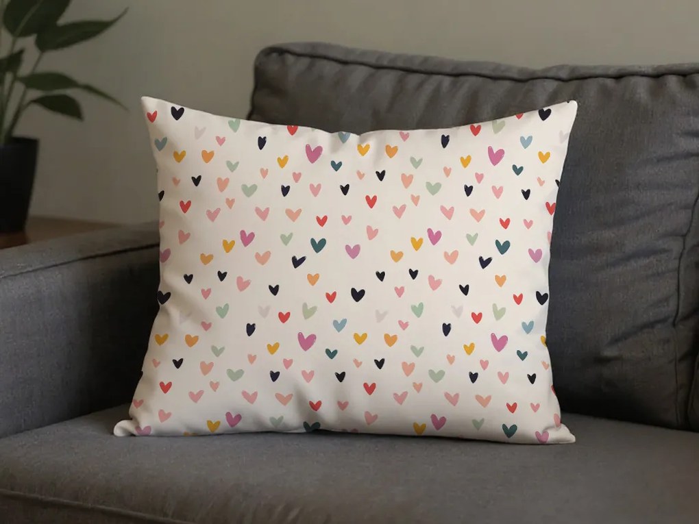 Fata de perna din policoton DOTHEARTS POLY 50x70 cm, crem