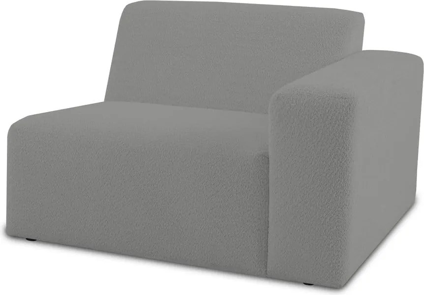 Modul pentru canapea gri cu tapițerie din stofă bouclé (cu colț pe partea dreaptă) Roxy – Scandic