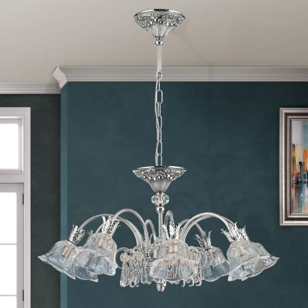 Candelabru cristal design lux LA BOHEME D-72cm 8L antique silver