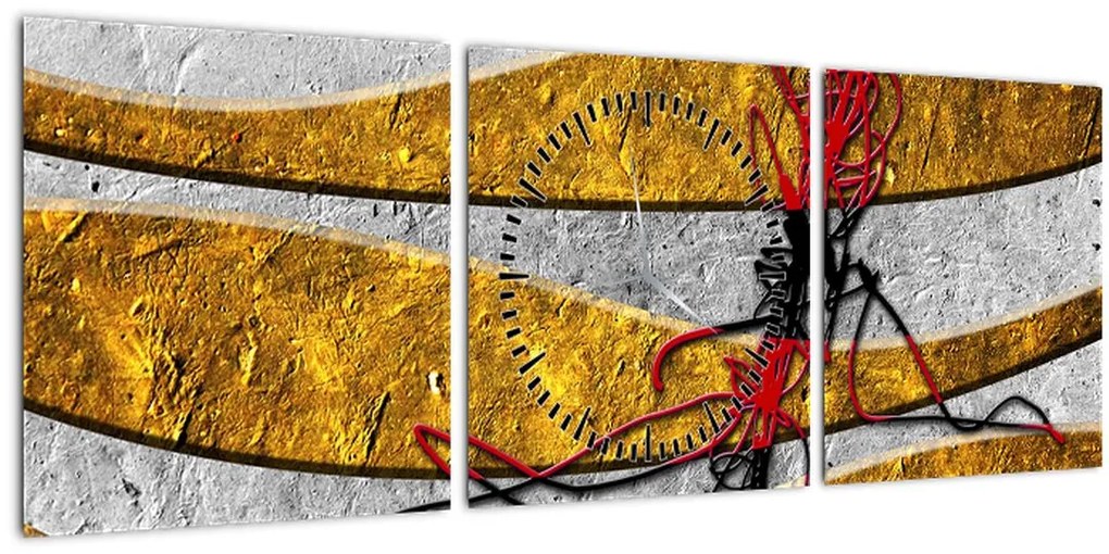 Tablou abstract (cu ceas) (90x30 cm)