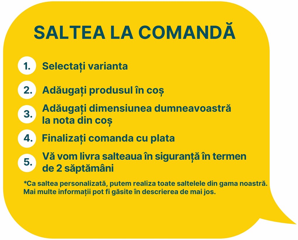 Saltea din spumă la comandă Andrea 15 Dimensiuni: până la 120x200