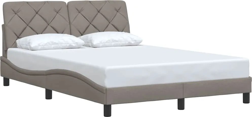 vidaXL Cadru de pat fără saltea, gri taupe, 120x200 cm, textil