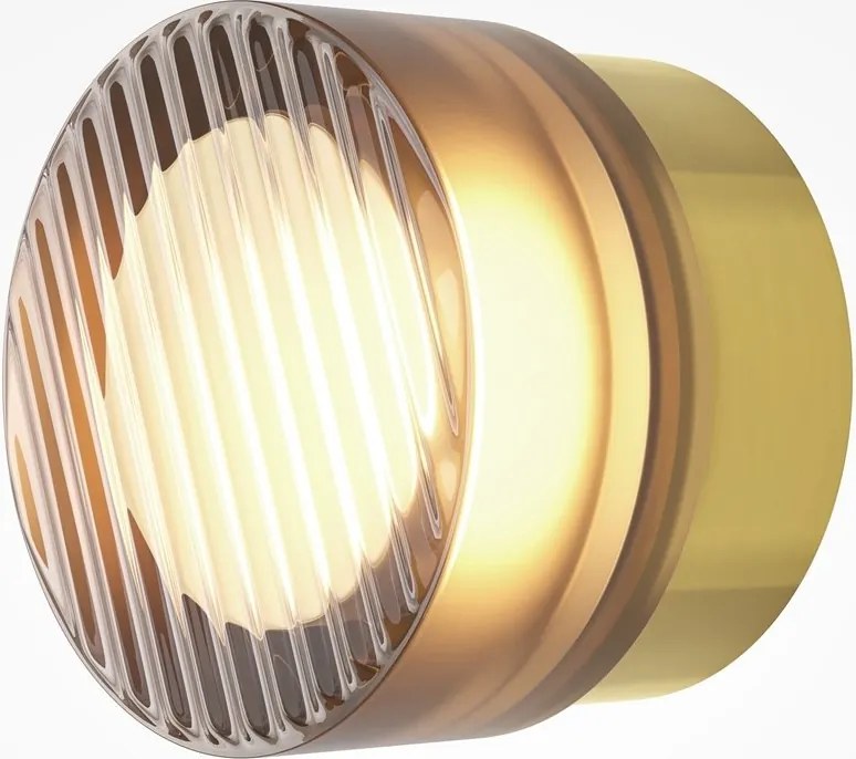 Mini Aplica LED CCT cu striatii diagonale Olo alama