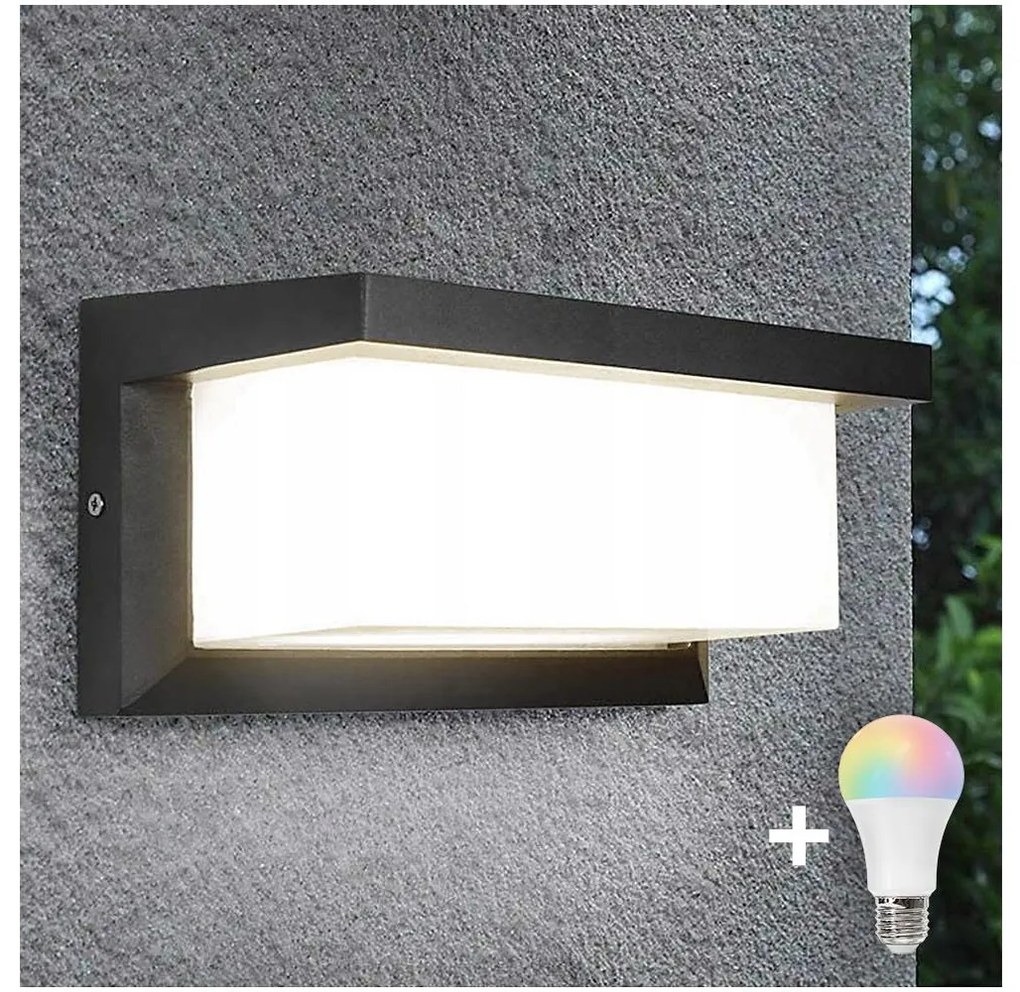 Aplică de perete exterior LED RGBW NEELY, compatibilă cu dimmer, 1xE27/9W/230V, IP54, antracit