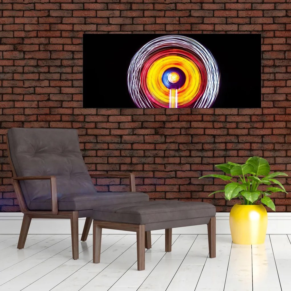 Tablou cu lumini în cerc (120x50 cm)