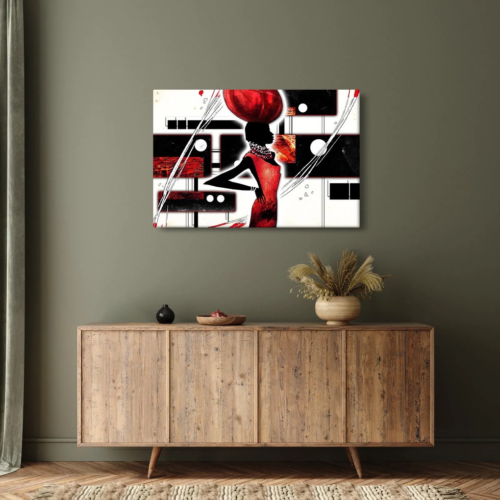 Tablou picuturii cu damă străveche (90x60 cm)