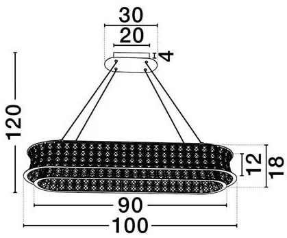 Lustra suspendata LED auriu, cristale sticla CELYSIA 100x30cm
