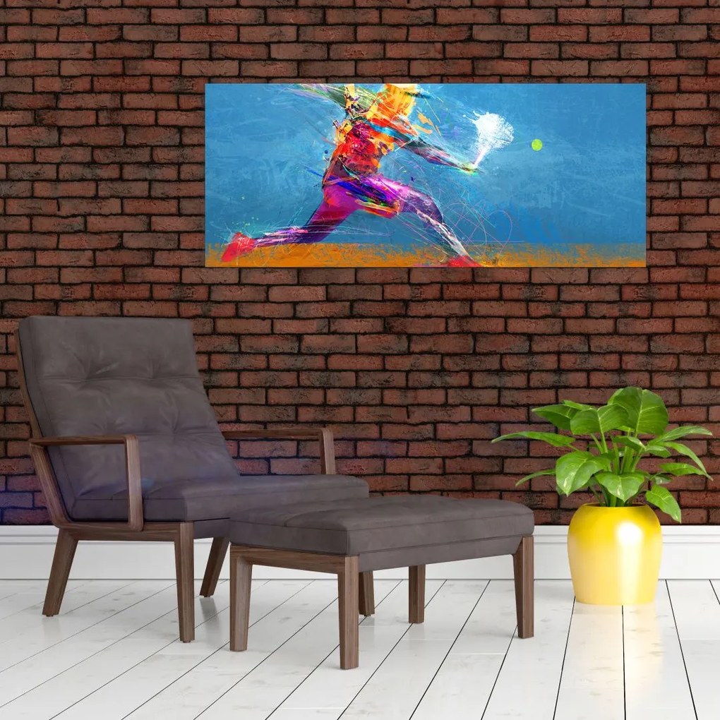 Tablou - Jucător de tenis pictat (120x50 cm)