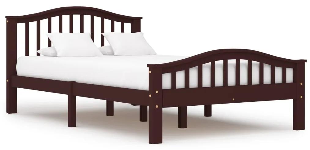 283330 vidaXL Cadru de pat, maro închis, 120 x 200 cm, lemn masiv de pin